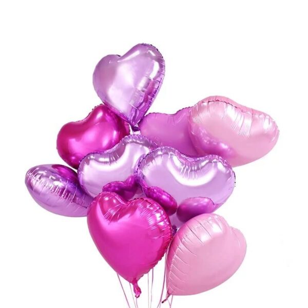 18 inch hot pink baby pink lilac foil heart balloons wedding bridal shower hens party birthday baby shower decorations
