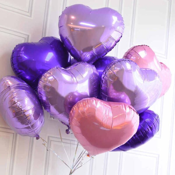 18 inch baby pink lilac purple foil heart balloons wedding bridal shower hens party birthday baby shower decorations