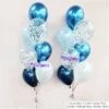 Balloon Bouquet Chrome Silver & Light Blue