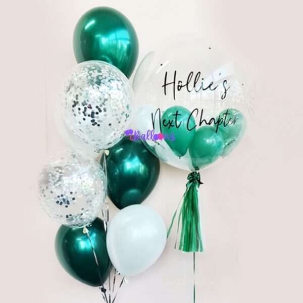 confetti helium birthday anniversary get well soon congrats baby shower kids retirement proposal personalised balloon bouquet same day online delivery with bubble balloon rose green white