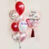 confetti helium birthday anniversary get well soon congrats baby shower kids retirement proposal personalised balloon bouquet same day online delivery with bubble balloon red pink white