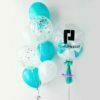 confetti helium birthday anniversary get well soon congrats baby shower kids retirement proposal personalised balloon bouquet same day online delivery with bubble balloon turquoise tiffany blue green white