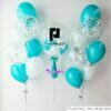 confetti helium birthday anniversary get well soon congrats baby shower kids retirement proposal personalised balloon bouquet same day online delivery with bubble balloon turquoise tiffany blue green white