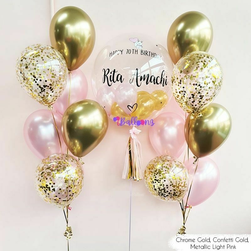 Bouquet de ballons Âge Chic Et Confettis Argent Chromé – Chant-O