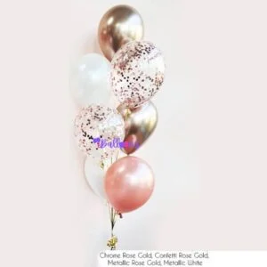 Balloon Bouquet Chrome & Metallic Rose Gold