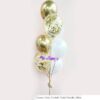 Balloon Bouquet Chrome Gold & White