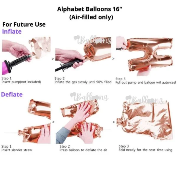 alphabet balloons rose gold how to inflate deflate
