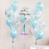 confetti helium birthday anniversary get well soon congrats baby shower kids retirement proposal personalised balloon bouquet same day online delivery with bubble balloon metallic light blue white