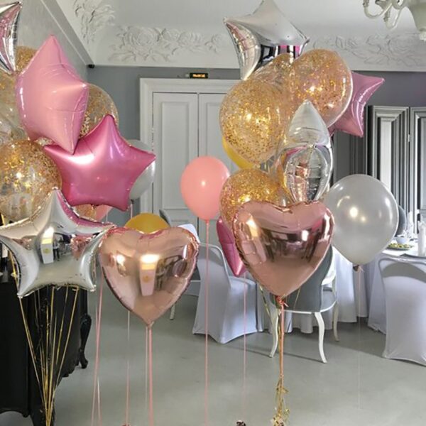 star balloons heart balloons 18 inch restaurant set up