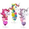 unicorn balloon bouquet delivery all rainbow pink purple